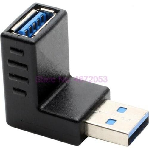 500pcs/lot Right Angle USB3.0 AM to AF L Shape Adapter Converter USB 3.0 A Male to A Female 90 Degree Angle Plug Down