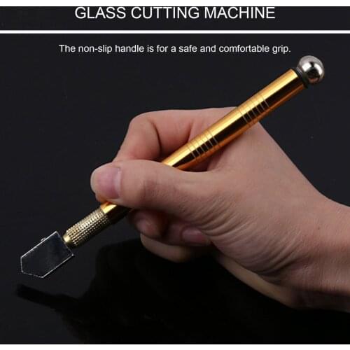 Professional Metal Handle Steel Glass Rhinestone Self-lubricating Oil Feed Tipped Glass Cutter Cutting Craft Glazing Tool Durabl