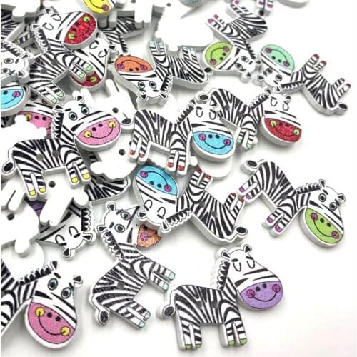 10/50/100pcs 29mm Mix Wood Buttons Horse Sewing Craft 2 Holes WB445