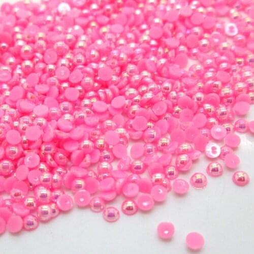 10000pcs 2MM/3MM/4MM/5MM Colorful Imitation AB Pearls Half Round Flatback Beads For Nail Art DIY Embellishments Accessories