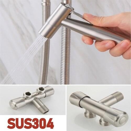 Handheld Toilet Bidet Faucet Sprayer Toilet Hand Spray Stainless Steel Bidet Spray Set Bathroom Toilet Bidet Spray Self Cleaning