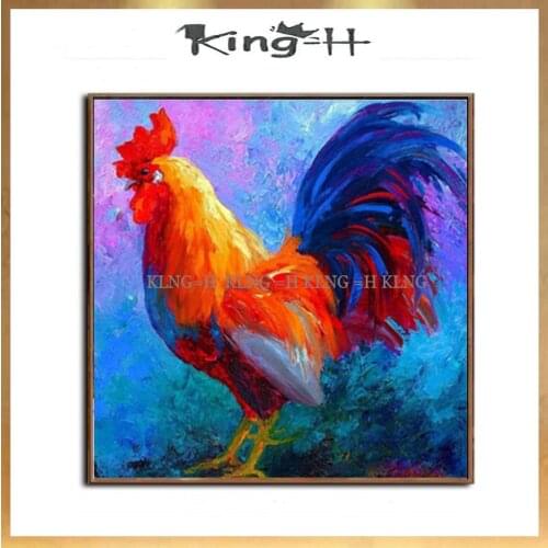 Modern home decoration painting abstract hand-painted chicken animals knife thick oil paintings rooster sofa decorated hall rest