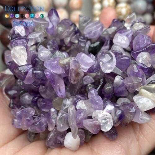 Natural Irregular Amethysts Stone Loose Spacer Round Bead For Jewelry Making DIY Bracelets Accessories Wholesale 15