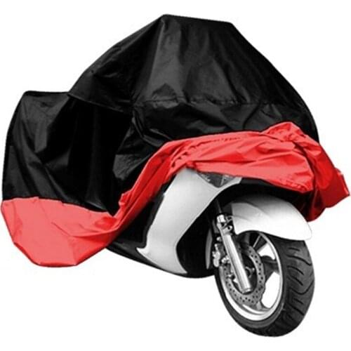 Universal Black Red Breathable XXXL Outdoor Full Weatherproof Rain Dust Protector UV Protective Motorcycle Cover 180T 400-1000CC