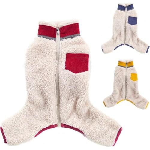 Thickening Dog Jumpsuit Coat Puppy Four-legged Warm Coral Fleece Coat Pet Dog Winter Jumpsuit Puppy Jacket Pet Coat Pet Clothes