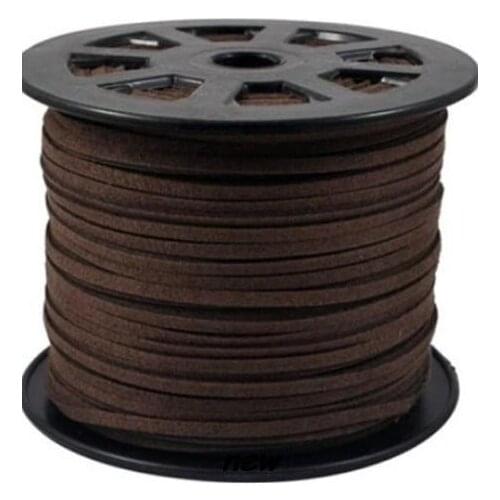 Mixed color black white brown 100M 3mm x 1 5mm Flat Faux Suede Korean Velvet Leather Cord string Rope Thread Lace Findings