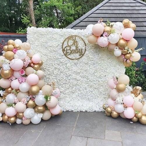 Wedding Birthday Party Decor Double Maca Pink Latex Balloon Garland Sandy White Balloon Arch Kit Baby Shower Event Decoration