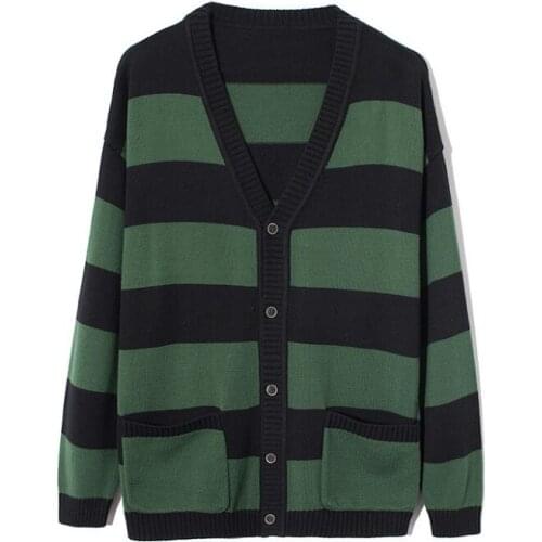 Knit Coat Mens Cardigan Sweater Tide Loose Knitted Overcoat Knitwear Tops Jacket Outerwear Thin Autumn Clothes