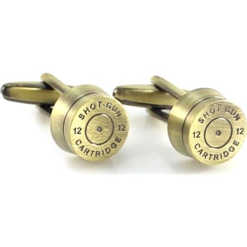 Burnished Brass Tone Round Bullet Cartridge Cuff Links Fathers Day Gift Cuff Links Birthday Gifts Cuff Links