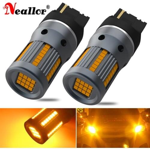 2X LED W21W 7440 T20 BA15S PY21W LED Amber Canbus No Hyper Flash Turn Signal Light LED 1156 P21W Bau15s Auto Lamp Error Free