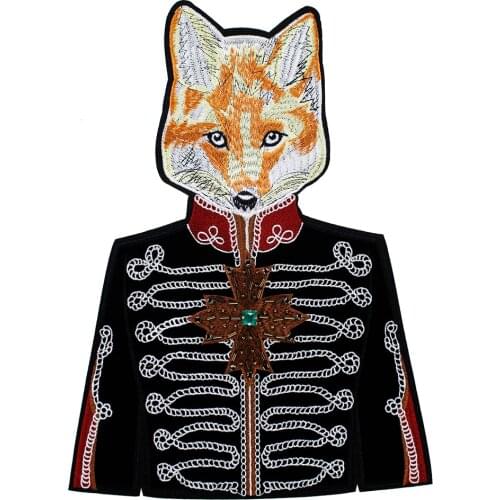 5pieces Embroidery Royal F Duke Fabric Patches Bead Rhinestones Cross Badges Fashion Applique Jacket Back Decorated TH1406