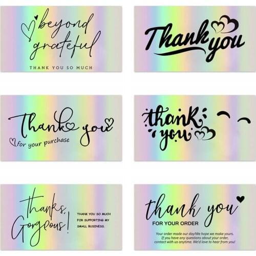 50pcs Thank You for Your Order Business Cards Shopping Purchase Thanks Greeting Cards Appreciation Card for Small Business 59cm