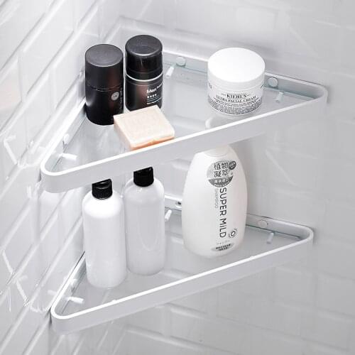 Nordic minimalist bathroom shelf White corner shelf Wall-mounted storage rack 1/2/3 layer 2 colour Household Accessories