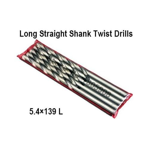 Free Shipping New Brand New 10Pcs 5.4mm Extra Long 139mm HSS Twist Drill Straigth Shank Auger Drilling Bit ,Drill bits for metal