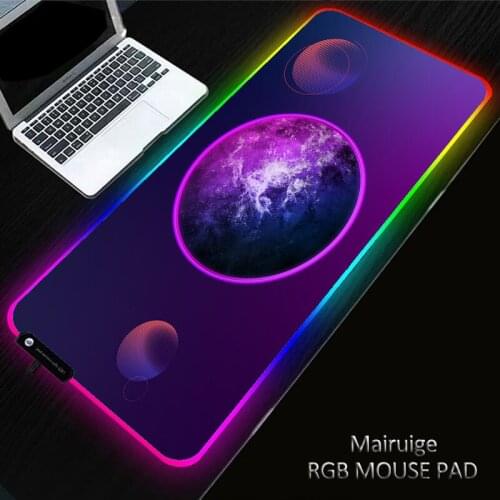 Large RGB Planet Art Non-slip LED XL Gaming Mouse Pad Accessories Laptop PC Mousepad XXL Desk Mat Keyboard Desk Pad for Office