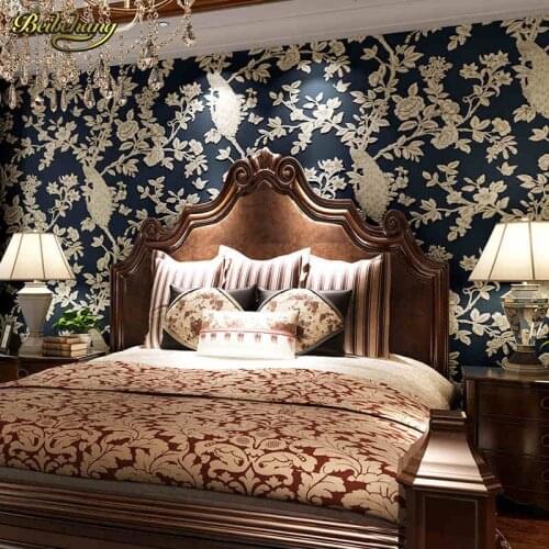 Beibehang American country English letters in the message envelope stamp green pure paper wallpaper European and American style