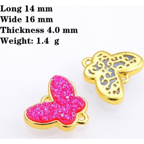 10pcs/pack Butterfly crystal bud jewelry double hole connector for making bracelet necklace material accessories