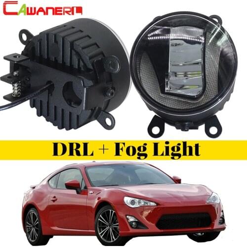 Cawanerl For Scion FR-S FRS 2013 Onwards 2 Pieces Car Accessories 2in1 LED Fog Light + Daytime Running Lamp DRL White