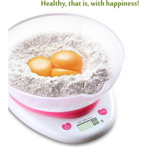 LED Kitchen Electronic Scale with LCD Display 5KG/1G Induction Weighing Automatic Start Cardioid Balance Weighing Device