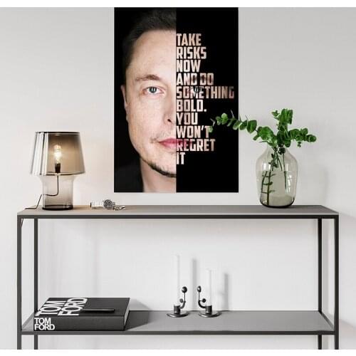 Elon Take Risks Now And Do Something Bold Inspirational Quotes Wall Art Canvas Painting Motivational Print Office Decoration