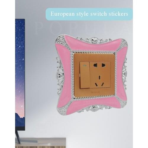 European style acrylic switch stickers room switch protection stickers household switch cover wall lamp socket stickers decorati