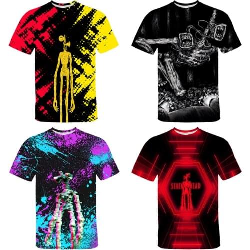 3D Print Siren Head T-Shirts SCP Horror Game Streetwear Adult Oversized T Shirt Hip Hop Children Kids Tees Tops Boy Girl Tshirt