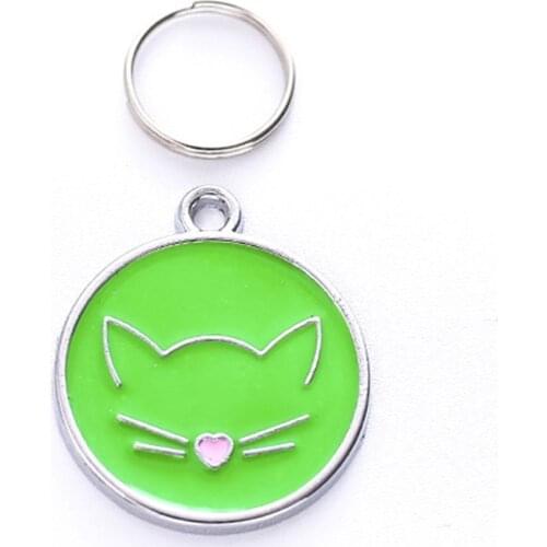 2018 NEW Cat Face Zinc Alloy Pet ID Tag Identification Plate Mini Dog Cat ID Tag Collar Pendant Personalized Pet Accessories