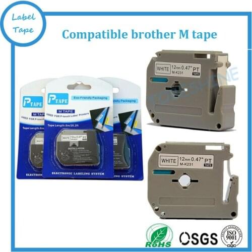Brother MK label cassette 12mm black on white MK231 mk 231 label maker tapes for Brother PT-80 PT-70 Printer PT Machines