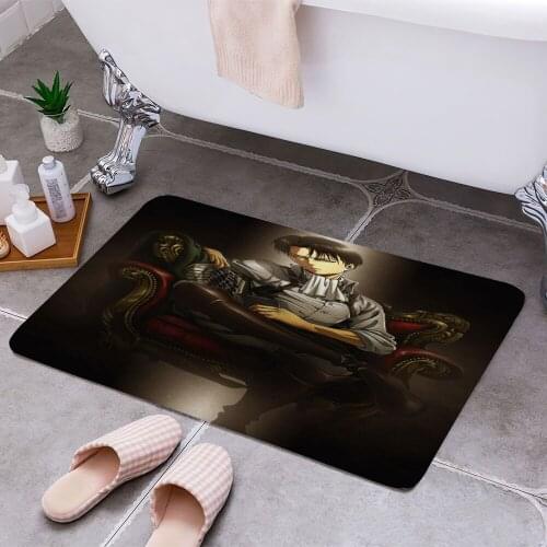 Levi Ackerman Anti-slip Doormat Vacuuming Water Absorbing Kitchen Bedroon Bath Floor Mats Home Entrance Home Decora