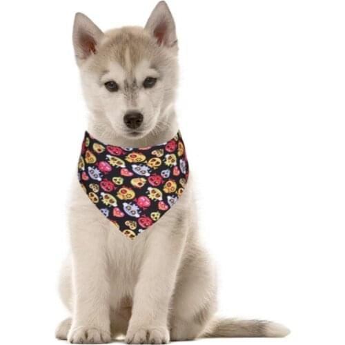 Fashion Pet Towel Neck Scarf Polyester Cute Print Adjustment Belt Halloween Dog Triangle Saliva Towel Lovely Pet Bib