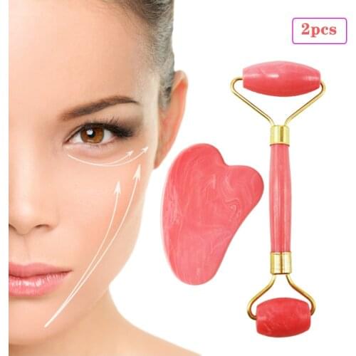 Face Massager Sets Firming Face Anti-Aging Puffy Eyes Massager Neck Anti Wrinkle Guasha Jade Roller Scraper Facial Skin Care