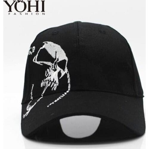 New High Quality Unisex 100% Cotton Outdoor Baseball Cap Skull Embroidery Snapback Fashion Sports Hats wholesale
