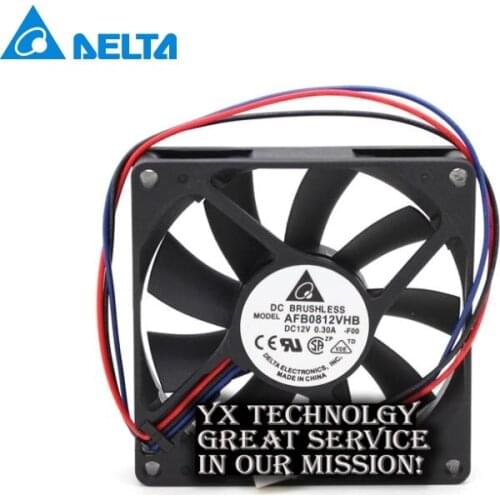 New chassis 80*80*15mm 8015 AFB0812VHB 80mm 12V 0.30A CPU cooling fan double ball for delta