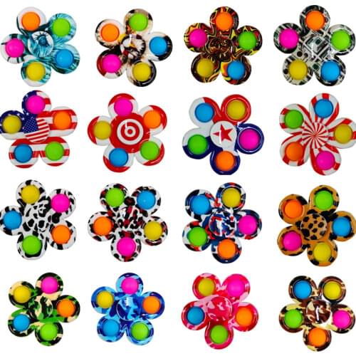 Wholesale Simple Dimple Fid Toys Push Bubble Fidget Spinner Silicone Sensory Pop Snapper Hand Finger Spinner