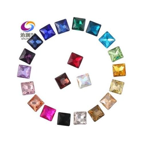 Square shape pointback good quality Glass loose rhinestones,nail art/Diy/Clothing accessories 8mm/10mm/12mm/14mm/16mm