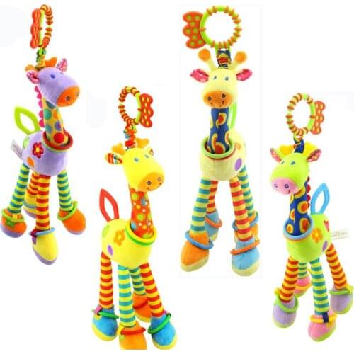 Brand Cute Infant Baby Crib Bed Hanging Toys Stroller Rattles Educational Plush Giraffe Toys For Children Newborn 0-12 Months