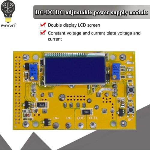 10A DC-DC Adjustable LCD Dual Display CC CV Step-down Power Supply Module Short Circuit Protection Case DC-DC Boost Converter