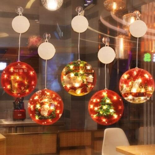 Navidad Home Decor Christmas Round Led Color Pendant Fairy Light String Christmas Holiday Wedding Window Xmas Party Decoration