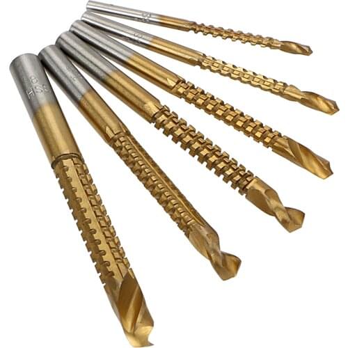 NICEYARD HSS Drill Bit 6pcs/set 3-8mm Titanium Coated Electric Drill Plastic Metal Hole Grooving Drill Saw