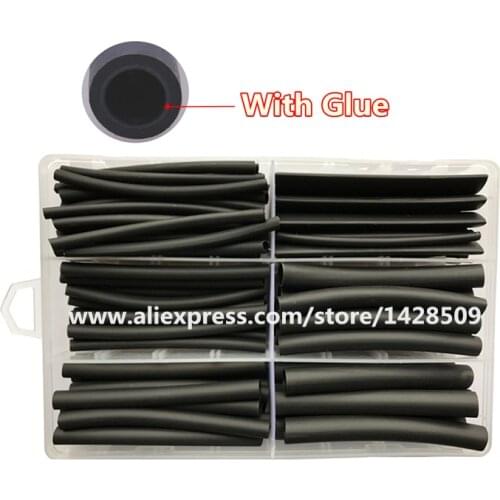 120pcs heat shrink tubing with glue 3:1 Shrink the shrinkable tube with glue Cable Wire black Waterproof Wrap Wire