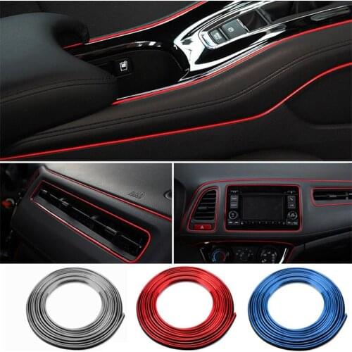 Universal Car Moulding Decoration Flexible Strips 5M/1M Interior Auto Mouldings Car Cover Trim Dashboard Door Edgein Car-styling