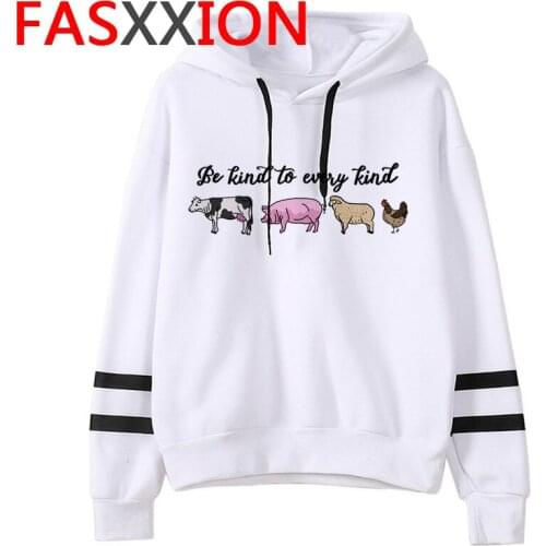Vegan hoodies female Korea anime printed graphic women clothing plus size hip hop