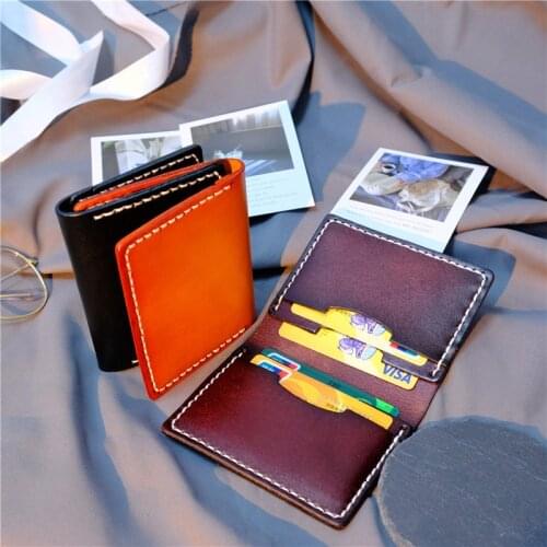 Ruil Ameikaji Top quality Retro Fashion Genuine Leather Men Mini Purse Handmade Wallet coin pocket purse card card holder