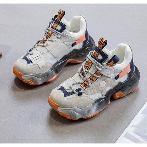 Women Chunky Sneakers Daddy Shoes 2021 Autumn New Design Thick Sole Womens Casual Shoes Fashion Sport Sneakers Woman Footwear