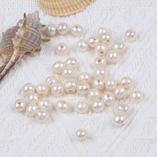 Hot Sale 9-10mm Real Cultured Freshwater Pearl Grade AA Natural White Potato Shape Loose Bead Big Hole For Jewelry Making