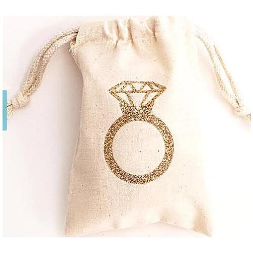 Gold diamond ring wedding Hangover Kit jewelry favor Bags Bachelorette hen bridal shower Champagne Party gift bag