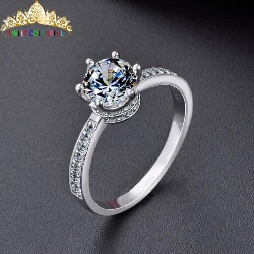 100% 14K Gold ring 1ct D color VVS Moissanite Diamond Ring Wedding ring With national certificate D007