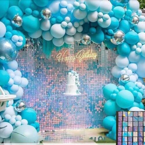 50pcs Sequin Wedding board 30cm x 30cm Background 3D Sequins Wall Panels Wedding Birthday Party Backdrops Confetti Spangles