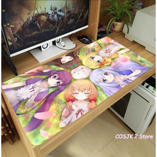 Anime Is the order a rabbit? Hoto Kokoa Kafuu Chino Ujimatsu Chiya Mouse Pad Thicken Laptop Game Mice Mat Anti-Slip Playmat Gift