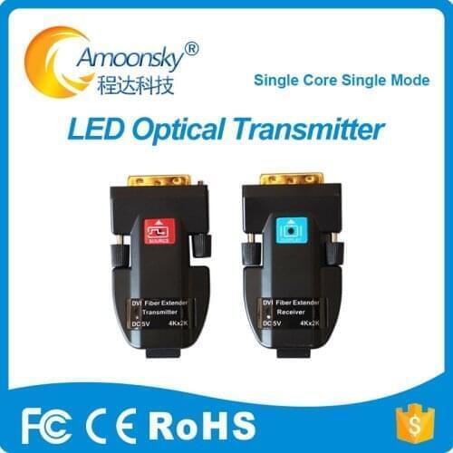 Rental display Optical DVI Extender Amoonsky DTR1L support 2km Transmission Distance for led module full color display P2.5 P3